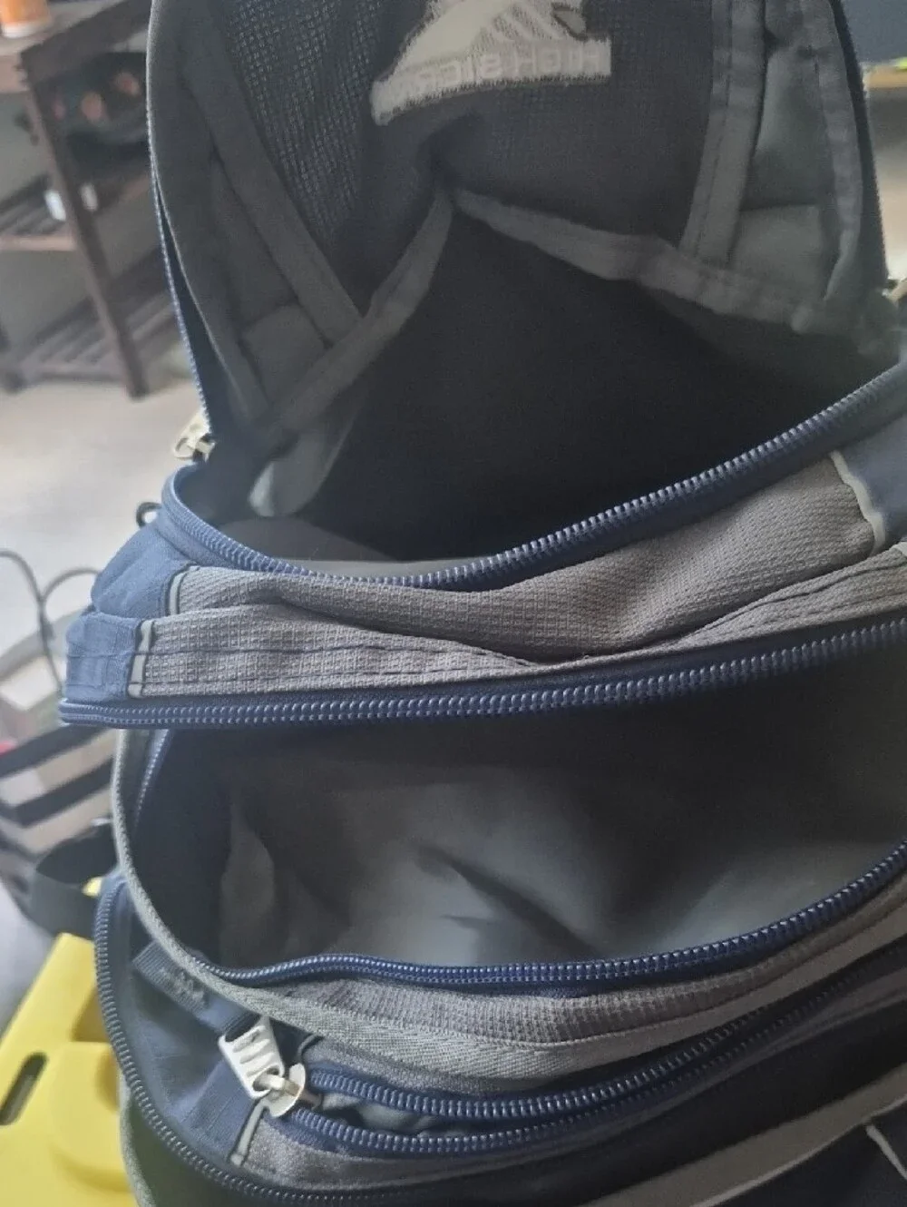 High Sierra Navy and Gray Men's Backpack with Multiple Compartments